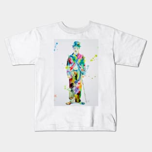 CHARLIE CHAPLIN watercolor portrait .6 Kids T-Shirt